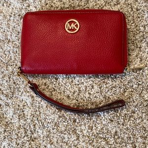 Michael Kors Red Zip Wallet